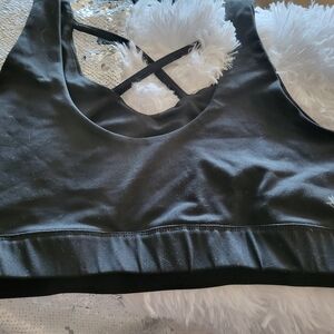 Black Cross-Back Support Sports Bra